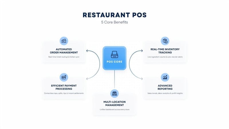 An illustration of the benefits of a POS system in restaurants