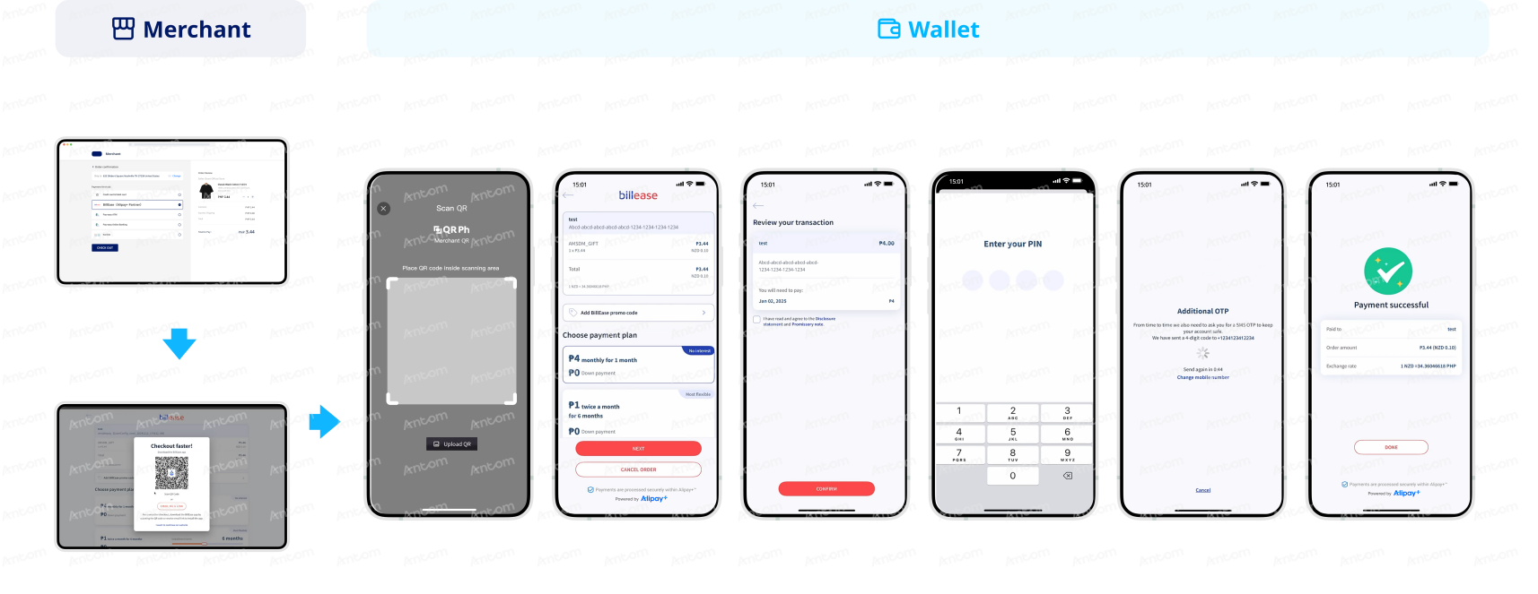 BillEase web QRcode payment route