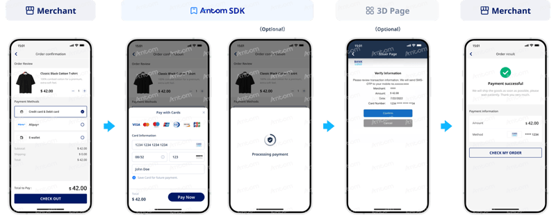JCB SDK integration first-time payment process through app