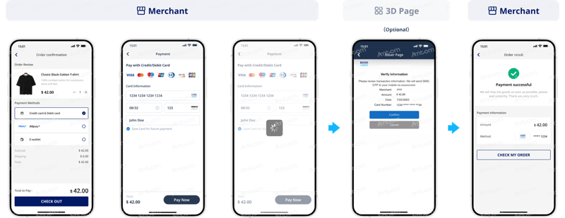 Discover API integration first-time payment process through app