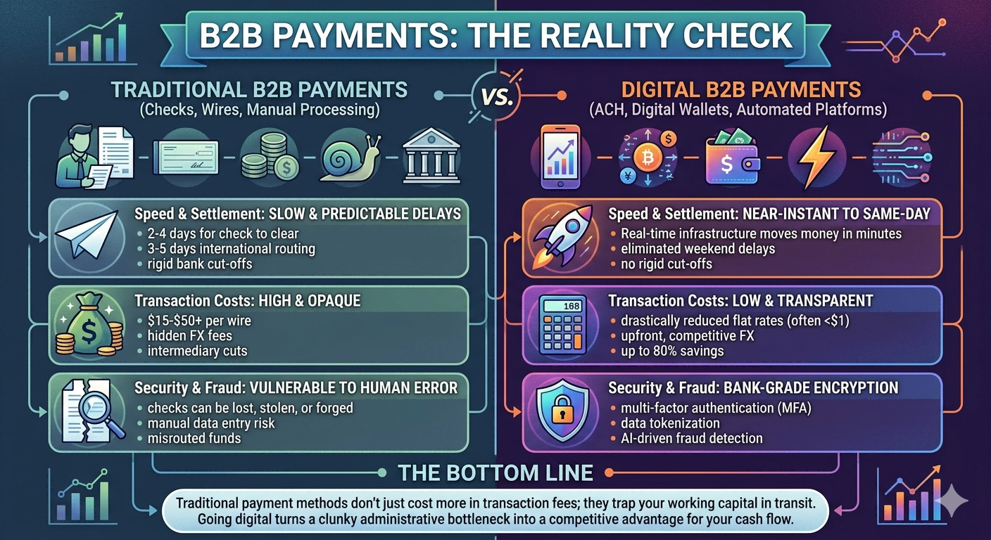 Comparison of traditional and digital b2b payments