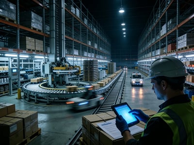 Night shift warehouse operations for global supply