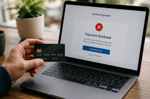 Online payment declined during checkout with credit card