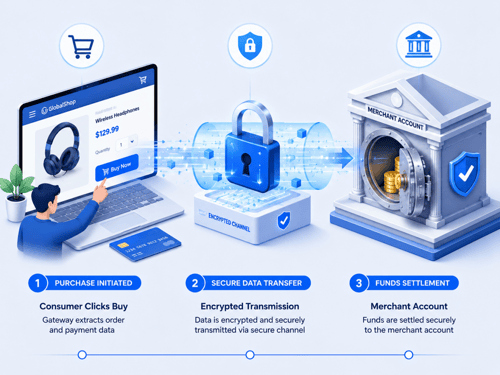 Payment gateway and merchant account transaction flow