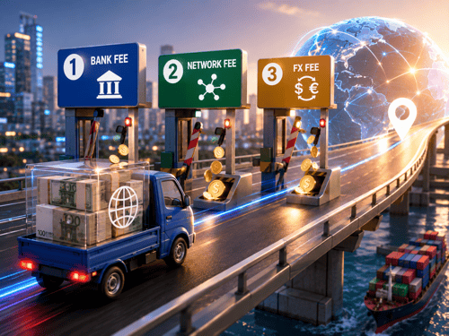 Payment passing through multiple network fee checkpoints